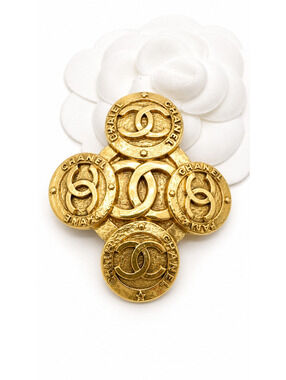 CHANEL VINTAGE CC CROSS BROOCH